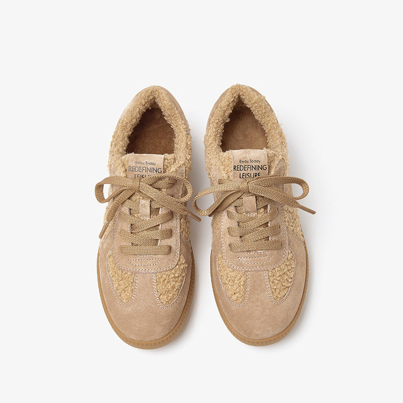 BeauToday Vintage Genuine Leather Lace Up Sneaker for Women BEAU TODAY