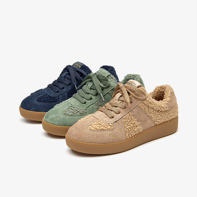 BeauToday Vintage Genuine Leather Lace Up Sneaker for Women BEAU TODAY