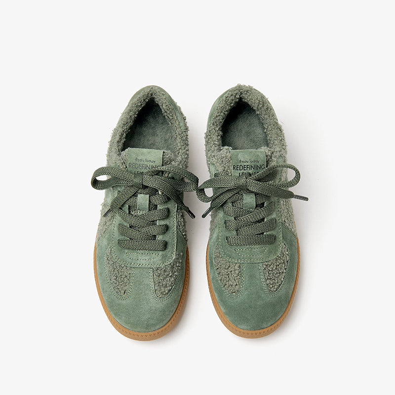 BeauToday Vintage Genuine Leather Lace Up Sneaker for Women BEAU TODAY