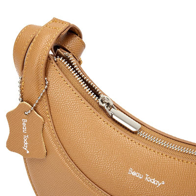BeauToday Vintage Half-moon Handbag for Women BEAU TODAY