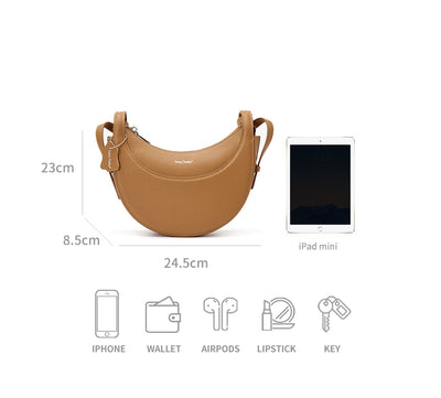 BeauToday Vintage Half-moon Handbag for Women BEAU TODAY