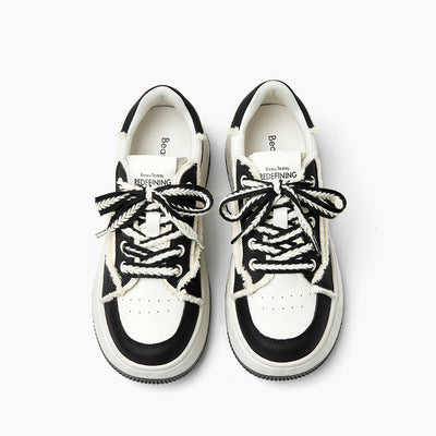 BeauToday Women's Mixed Color Lace Up Platform Sneakers with Breathable Air Sole BEAU TODAY