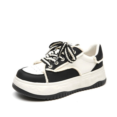 BeauToday Women's Mixed Color Lace Up Platform Sneakers with Breathable Air Sole BEAU TODAY