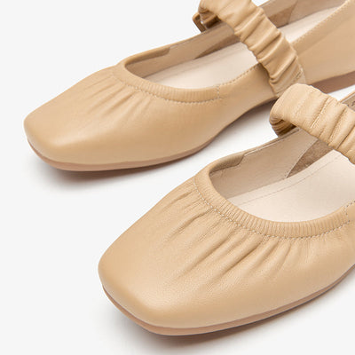 BeauToday Womens Vintage Mary Janes Soft Ballet Flats with Elastic Stap BEAU TODAY