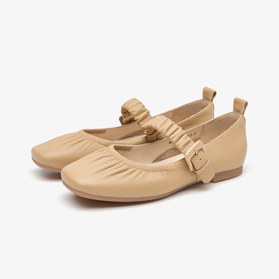 BeauToday Womens Vintage Mary Janes Soft Ballet Flats with Elastic Stap BEAU TODAY