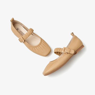 BeauToday Womens Vintage Mary Janes Soft Ballet Flats with Elastic Stap BEAU TODAY