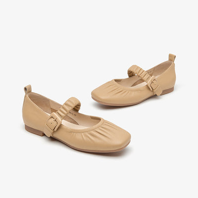 BeauToday Womens Vintage Mary Janes Soft Ballet Flats with Elastic Stap BEAU TODAY